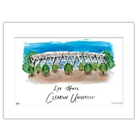 Clemson Lee Hall Matted Watercolor Wall Art