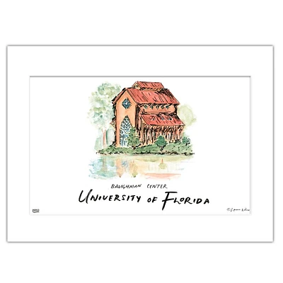Florida Baughman Center Matted Watercolor Wall Art
