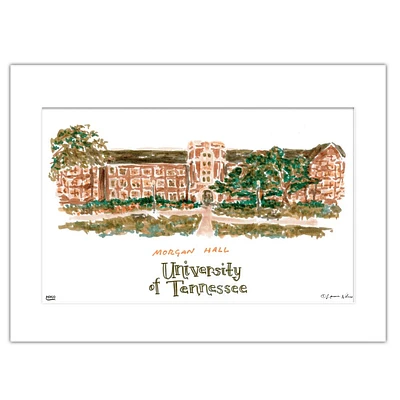 Tennessee Morgan Hall Matted Watercolor Wall Art