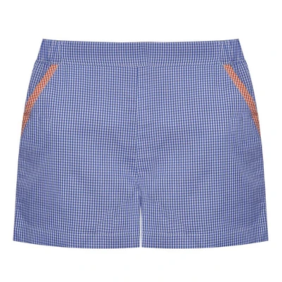 Navy and Orange Toddler Unisex Gingham Shorts