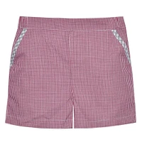 Maroon and White Toddler Unisex Gingham Shorts