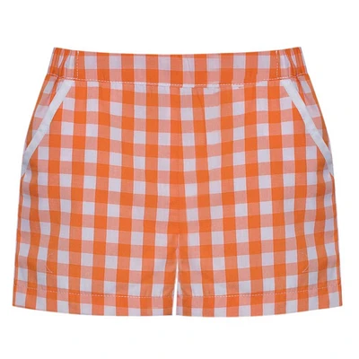 Orange and White Toddler Unisex Gingham Shorts