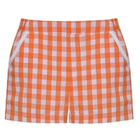 Orange and White Toddler Unisex Gingham Shorts