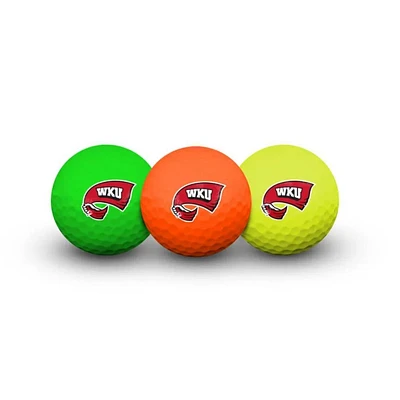 Western Kentucky Set of 3 Neon Golf Balls