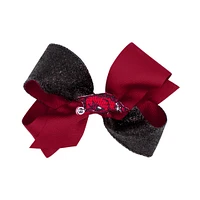 Arkansas Medium Two-Tone Glitz Grosgrain Hair Bow
