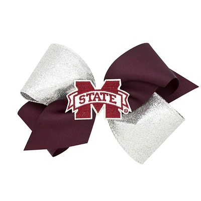 Mississippi State King Two-Tone Glitz Grosgrain Hair Bow