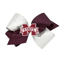 Mississippi State King Two-Tone Glitz Grosgrain Hair Bow