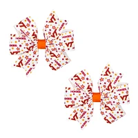 Virginia Tech Mini Circle Signature Collegiate Logo Print Fabric Hair Bows
