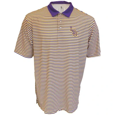 LSU Bayou Apparel Interlock Stripe Polo