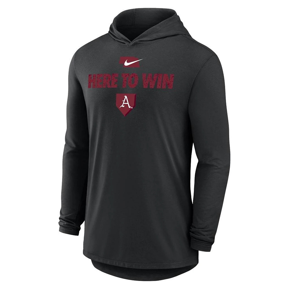 Arkansas Nike 2025 CWS Dugout Cotton Long Sleeve Hoodie Tee