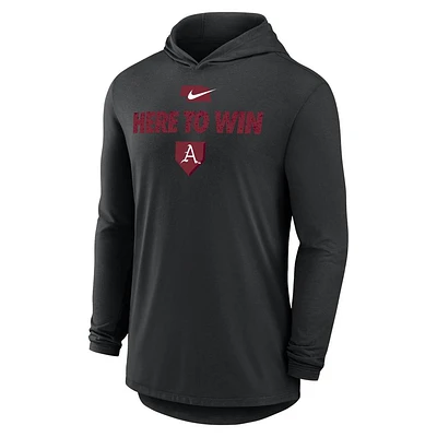 Arkansas Nike 2025 CWS Dugout Cotton Long Sleeve Hoodie Tee