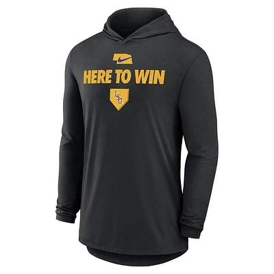 LSU Nike 2025 CWS Dugout Cotton Long Sleeve Hoodie Tee