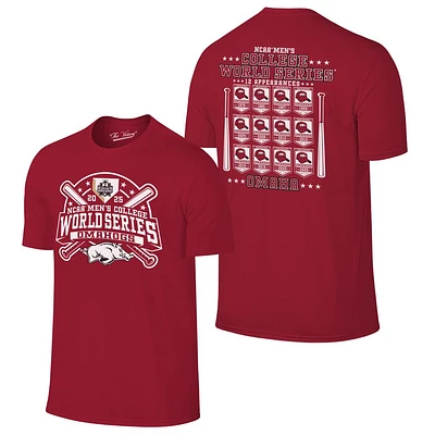 Arkansas 2025 CWS Hats Short Sleeve Tee