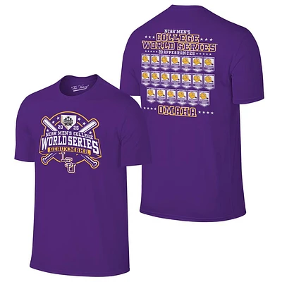LSU 2025 CWS Appearances Hats Short Sleeve Tee