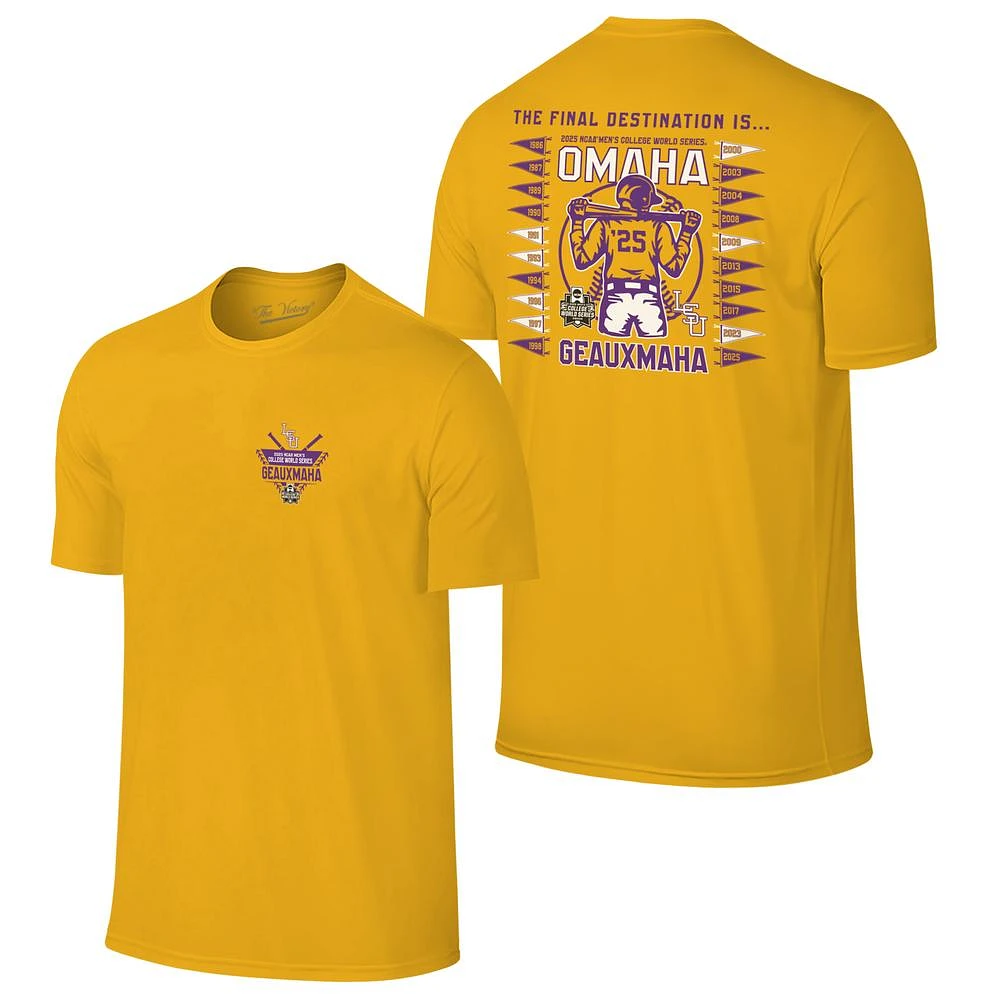 LSU 2025 CWS Appearances Flags Short Sleeve Tee