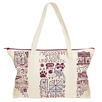 Mississippi State Julia Gash Natural Canvas Weekend Bag