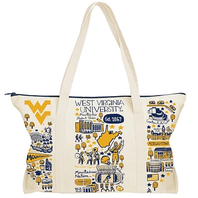 West Virginia Julia Gash Natural Canvas Weekend Bag