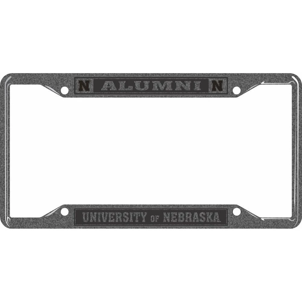 Nebraska Alumni Hammered Metal License Plate Frame