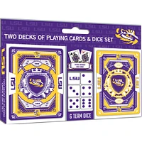LSU 2-Pack Playing Cards and Dice Set