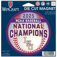 LSU 2025 NCAA College World Series National Champs 4 x 4 In Die Cut Magnet