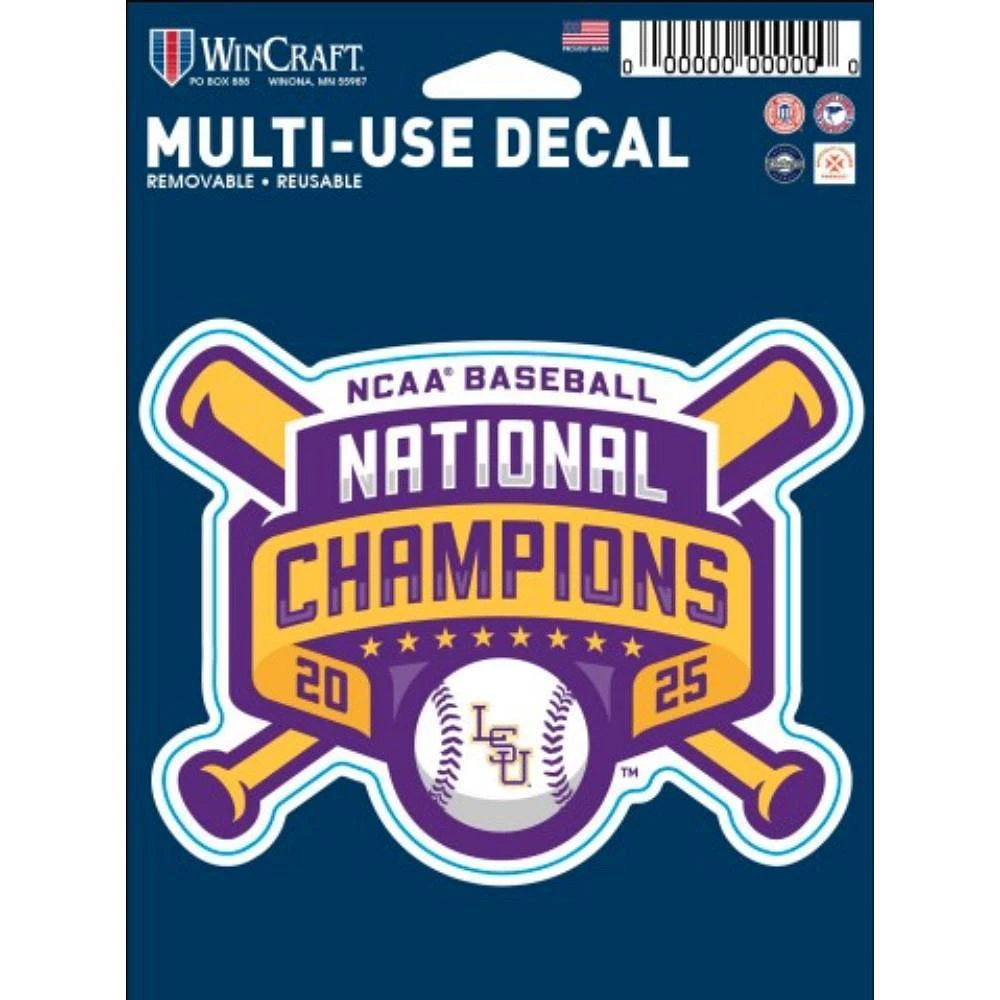 LSU 2025 NCAA College World Series National Champs 3 x 3.5 In Perfect Cut Decal