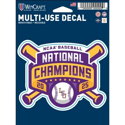 LSU 2025 NCAA College World Series National Champs 3 x 3.5 In Perfect Cut Decal
