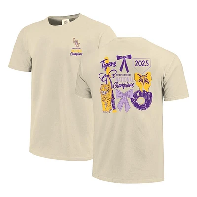 LSU 2025 NCAA College World Series National Champs Baseball Bows Comfort Colors Women's Tee