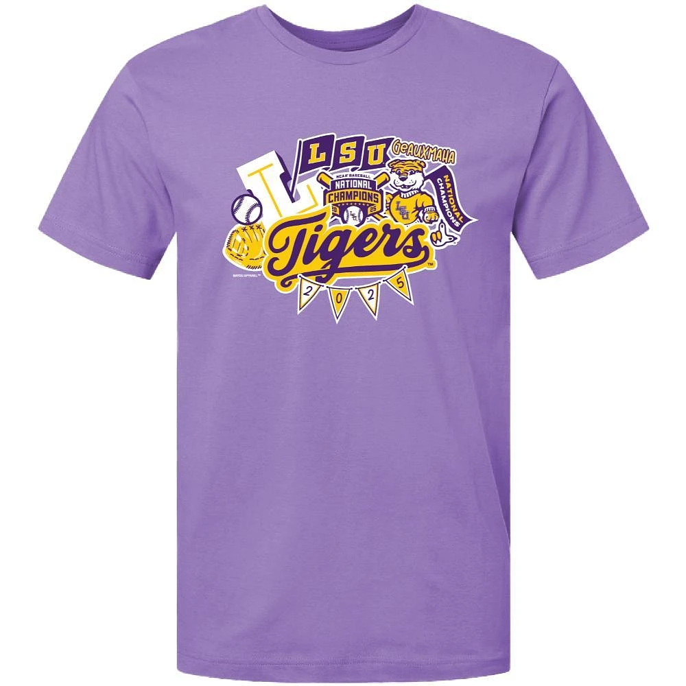 LSU 2025 NCAA College World Series National Champs Stickers Soft Cotton Women's Tee