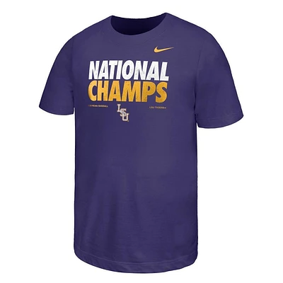 LSU Nike 2025 NCAA College World Series National Champs Straight YOUTH Tee