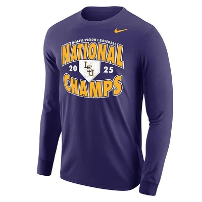 LSU Nike 2025 NCAA College World Series National Champs Home Plate Long Sleeve Tee