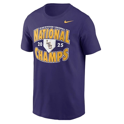 LSU Nike 2025 NCAA College World Series National Champs Home Plate Tee