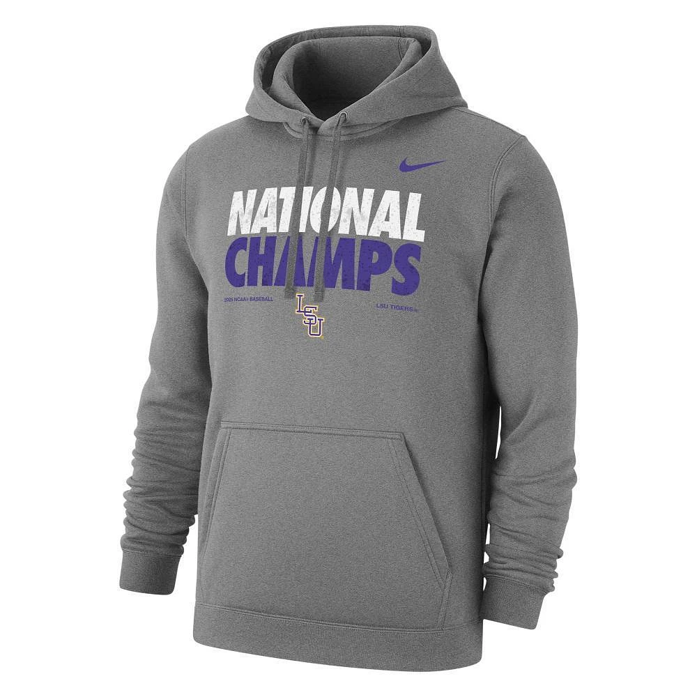 LSU Nike 2025 NCAA College World Series National Champs Straight Club Fleece Hoodie