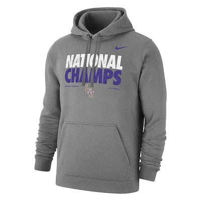 LSU Nike 2025 NCAA College World Series National Champs Straight Club Fleece Hoodie