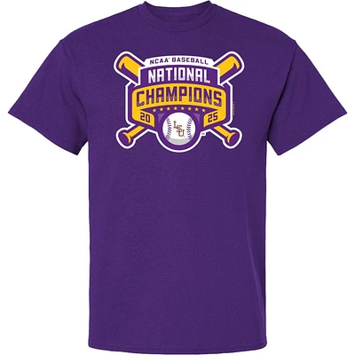 LSU 2025 NCAA College World Series National Champs Baseball Logo Tee