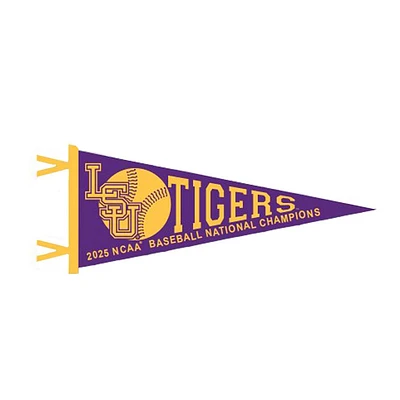 LSU 2025 NCAA College World Series National Champs 12 x 30 Pennant