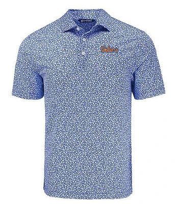 Florida Cutter & Buck Gators Script Pike Flora Polo