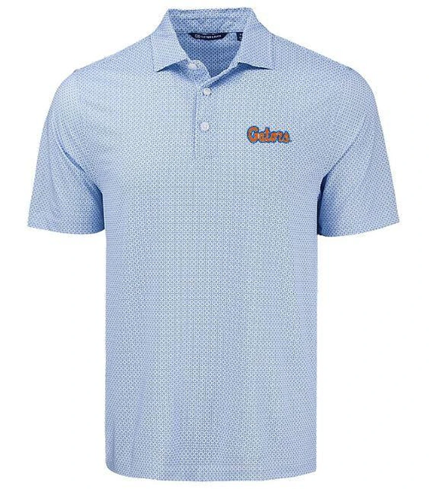 Florida Cutter & Buck Gators Script Pike Diamond Dot Polo