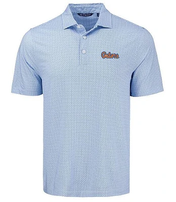 Florida Cutter & Buck Gators Script Pike Diamond Dot Polo