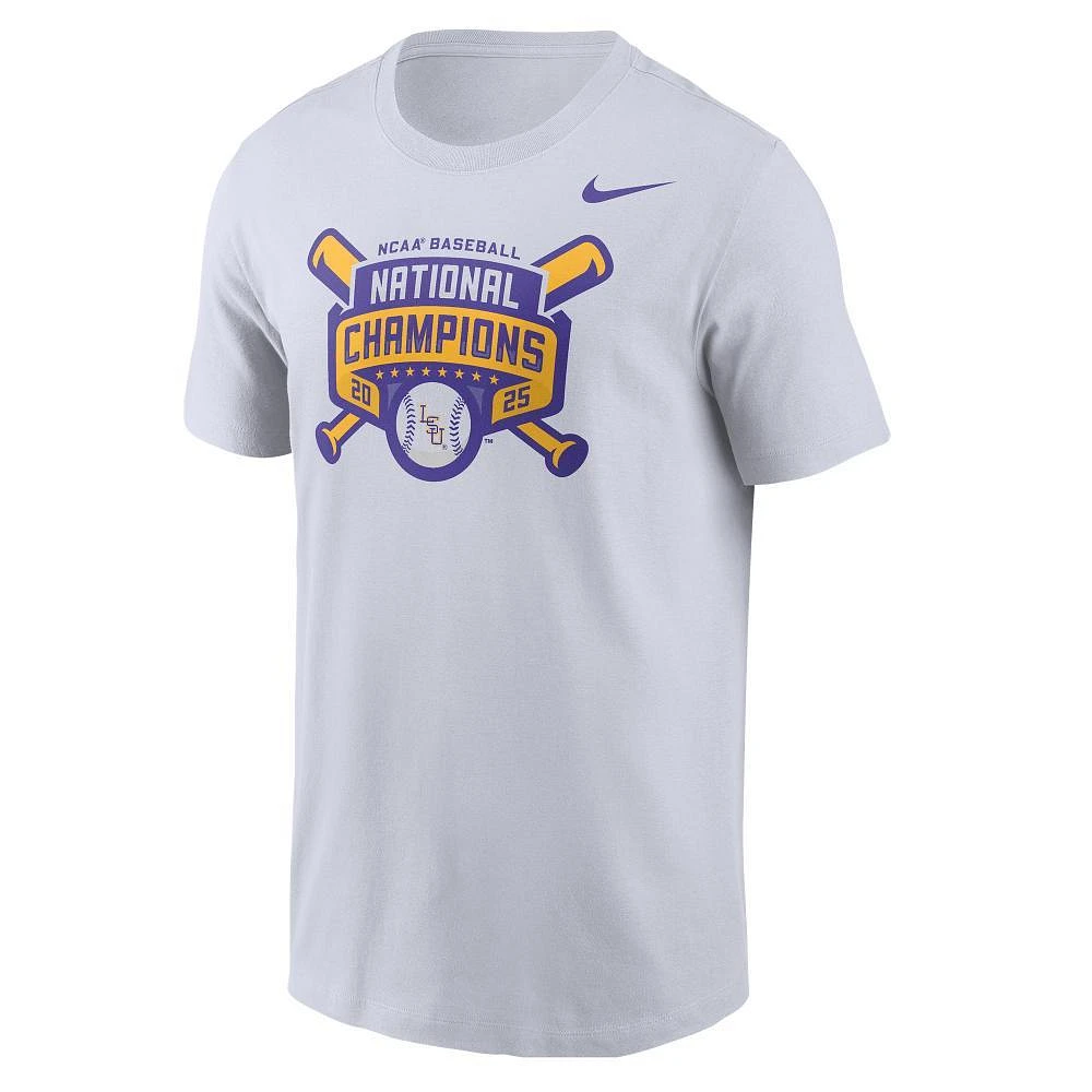 LSU Nike 2025 NCAA College World Series National Champs Logo Tee