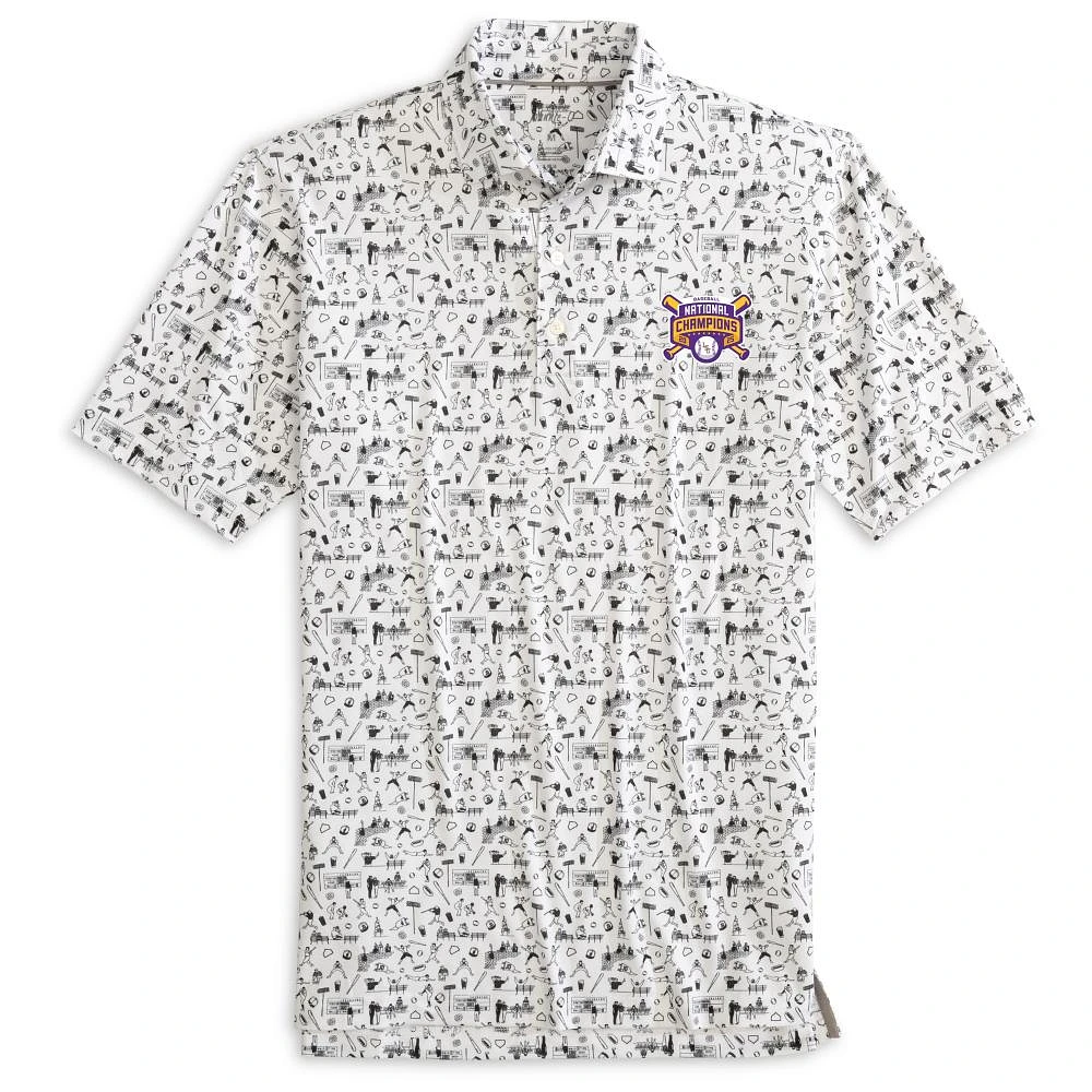 LSU Johnnie-O 2025 College World Series National Champs Ballpark Polo