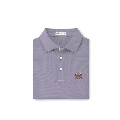 LSU Peter Millar 2025 College World Series National Champs Jubilee Stripe Polo