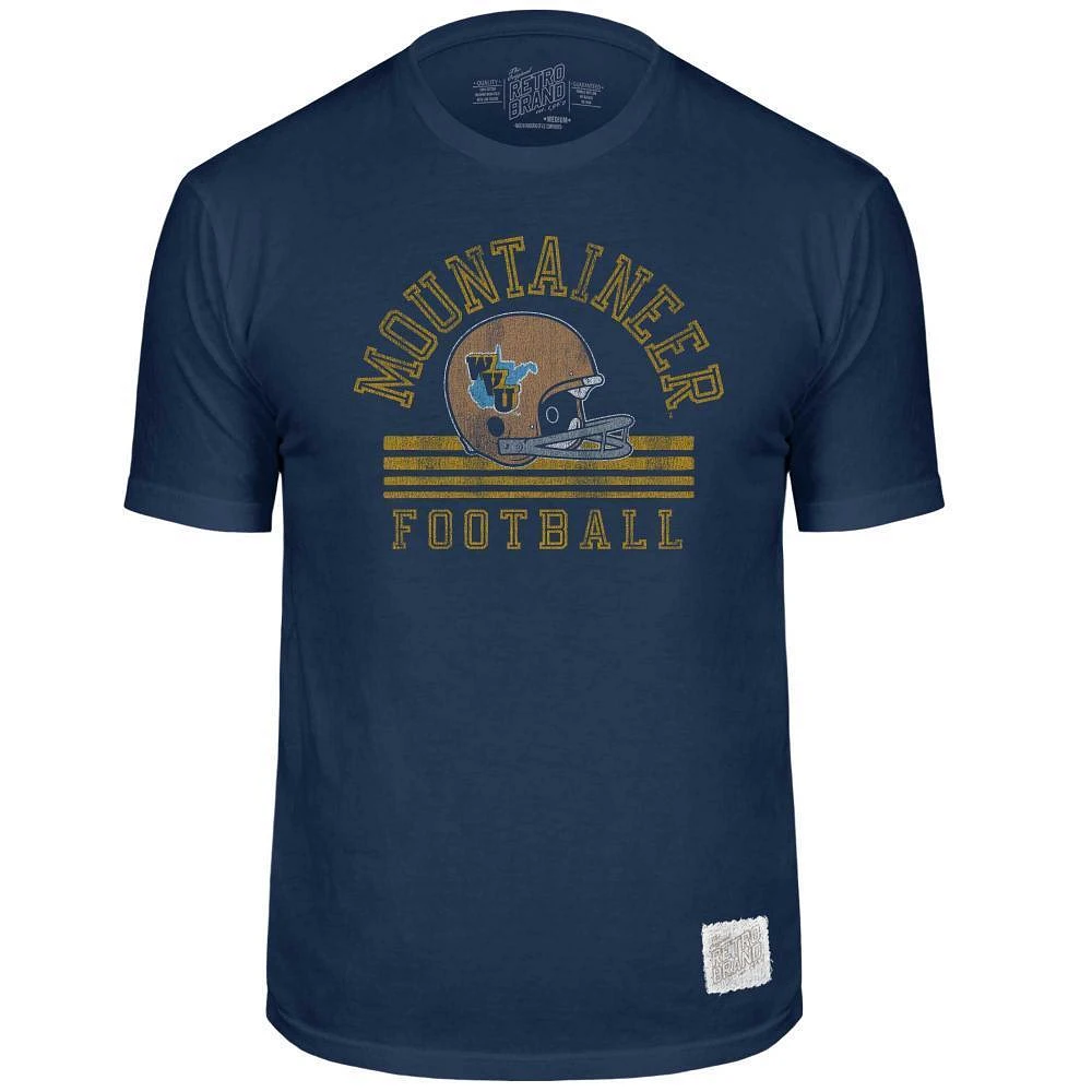 West Virginia Retro Brand WVU Throwback Helmet Tee