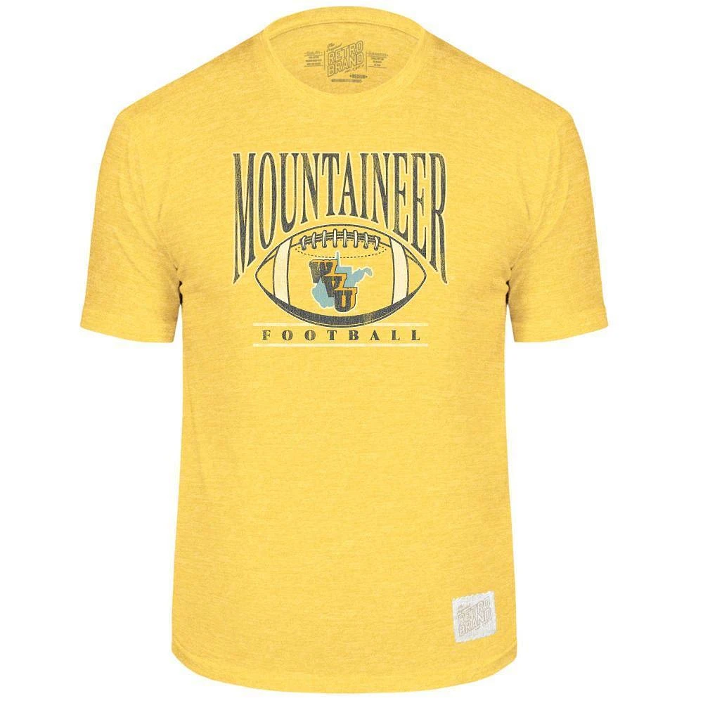 West Virginia Retro Brand WVU Throwback Football Tri-Blend Tee