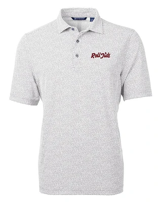 Alabama Cutter & Buck Roll Tide Script Eco Botanical Print Polo