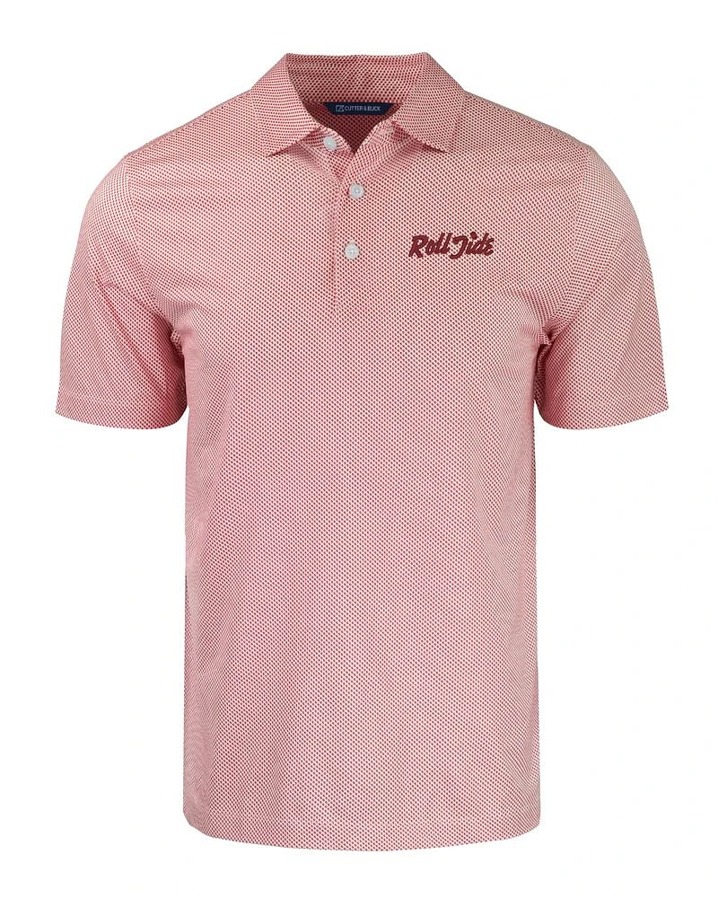 Alabama Cutter & Buck Roll Tide Script Pike Symmetry Print Polo