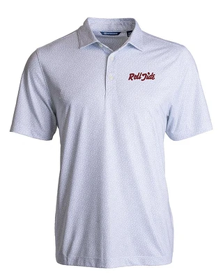 Alabama Cutter & Buck Roll Tide Script Pike Pebble Print Polo