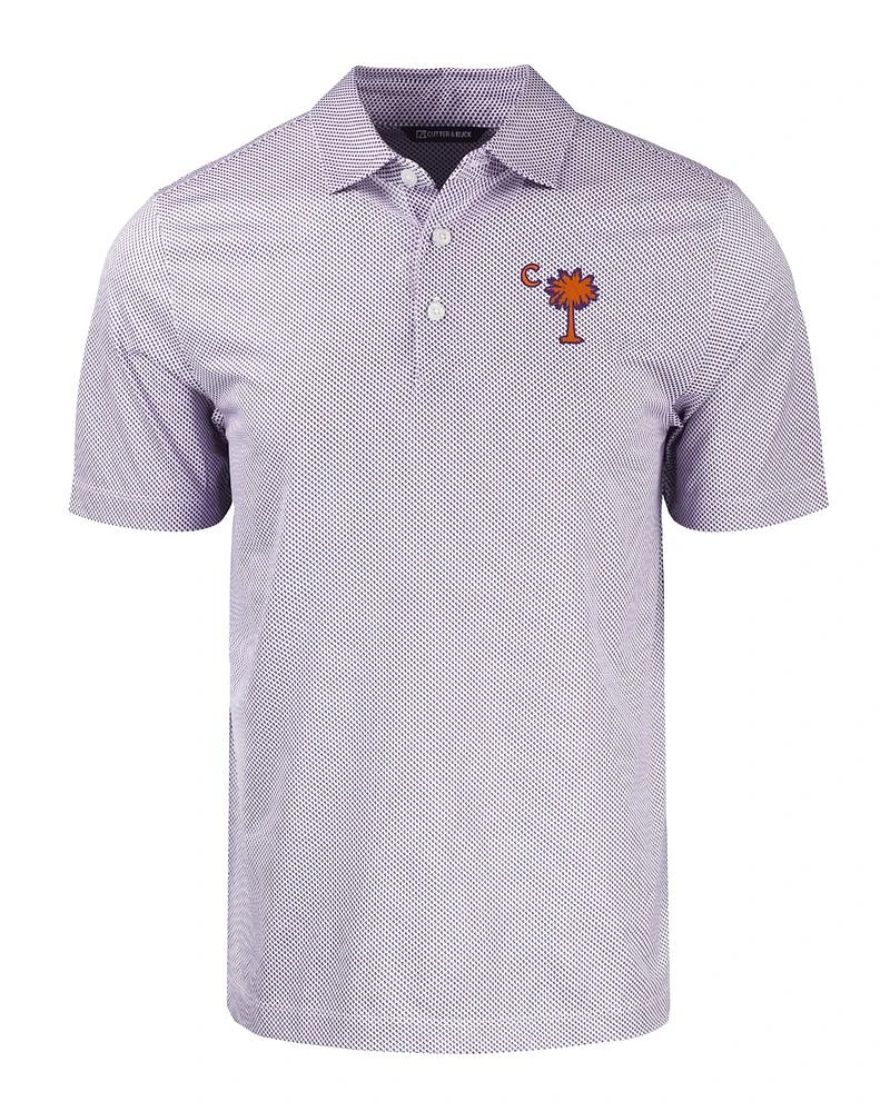 Clemson Cutter & Buck Palmetto C Pike Symmetry Print Polo