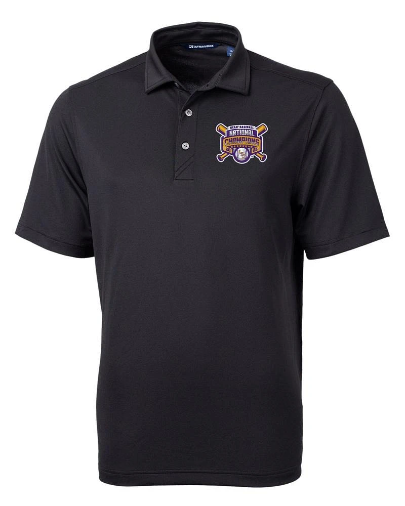 LSU Cutter & Buck BIG TALL 2025 College World Series National Champs Eco Pique Polo
