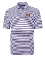 LSU Cutter & Buck BIG TALL 2025 College World Series National Champs Eco Pique Stripe Polo