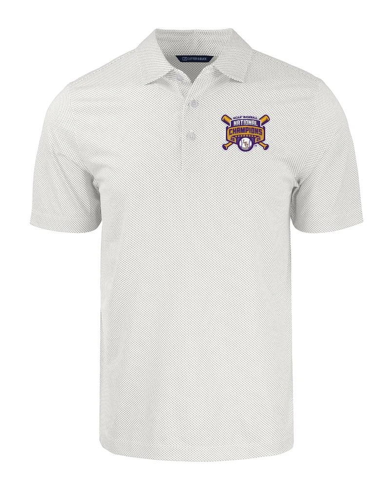 LSU Cutter & Buck BIG TALL 2025 College World Series National Champs Pike Symmetry Polo